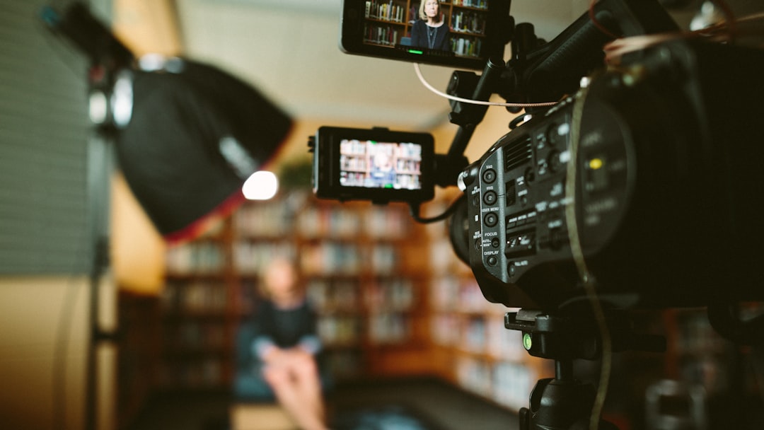 Professional cinema camera on a production set