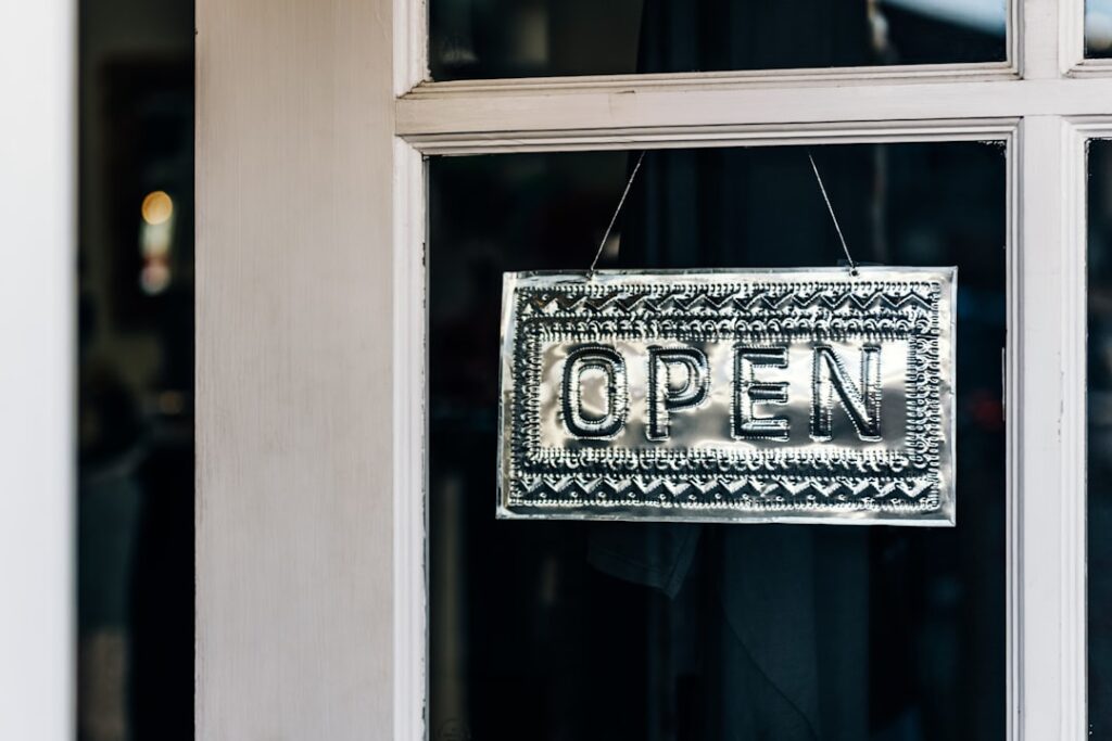 Open business storefront illustrating local Google Maps ranking factors
