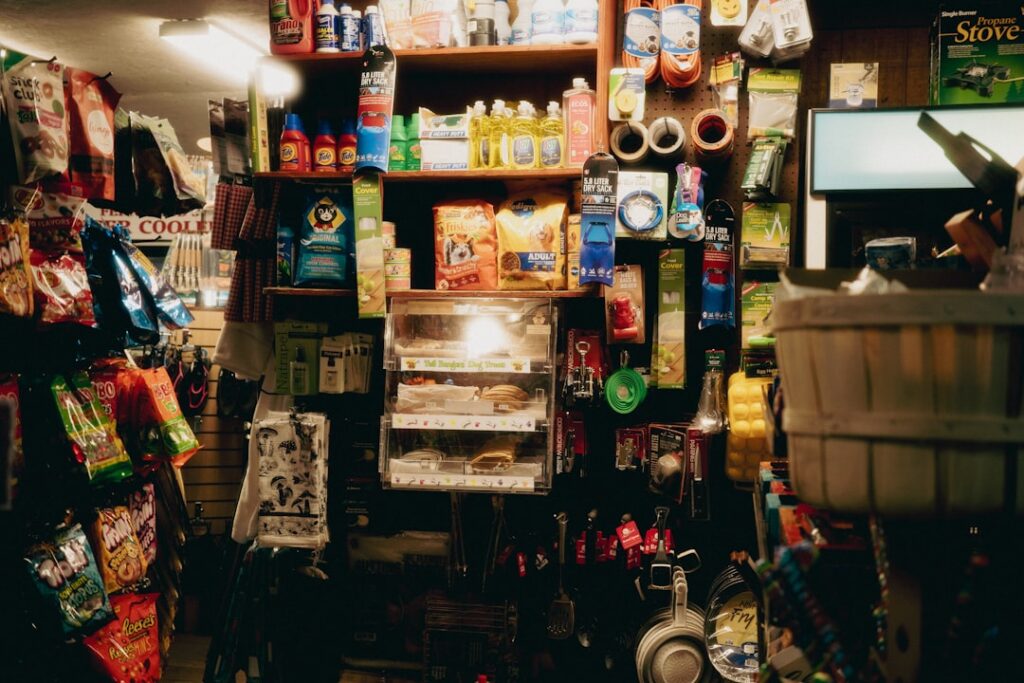 Retail aisle and business listings concept for local directories
