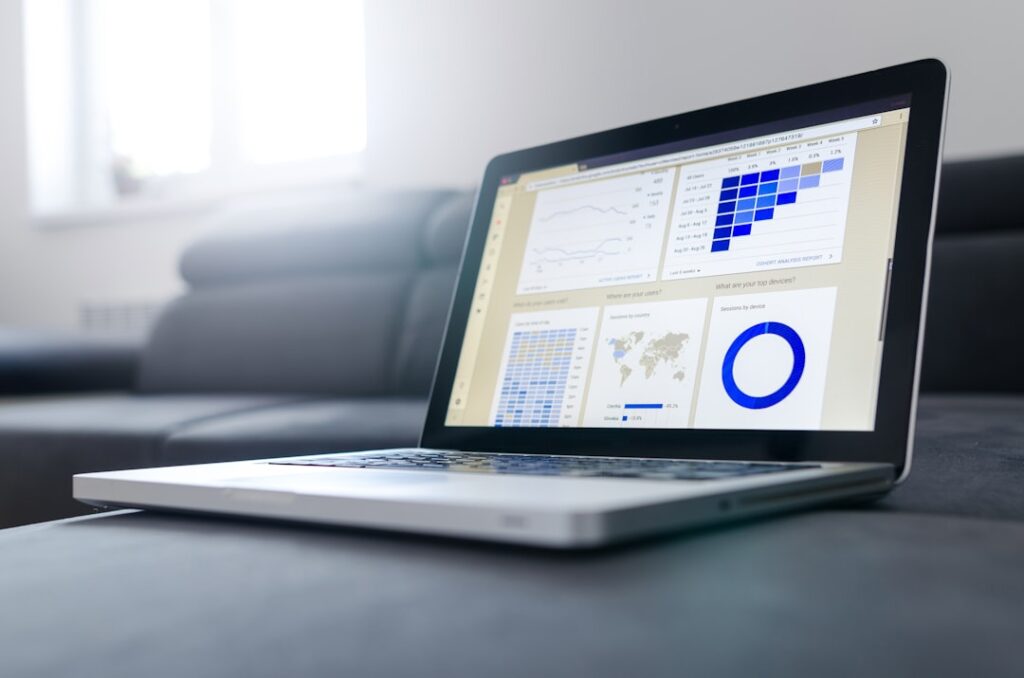 Notebook and analytics workspace representing measurement of AI search visibility in 2026
