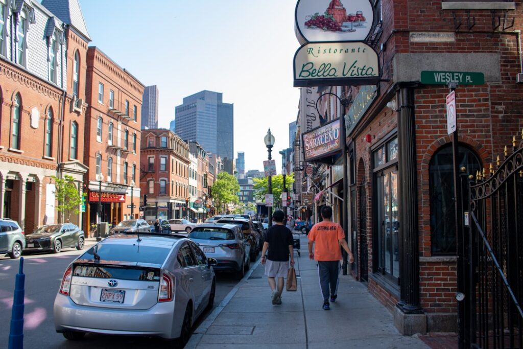 Historic city business district representing multi-location local SEO management